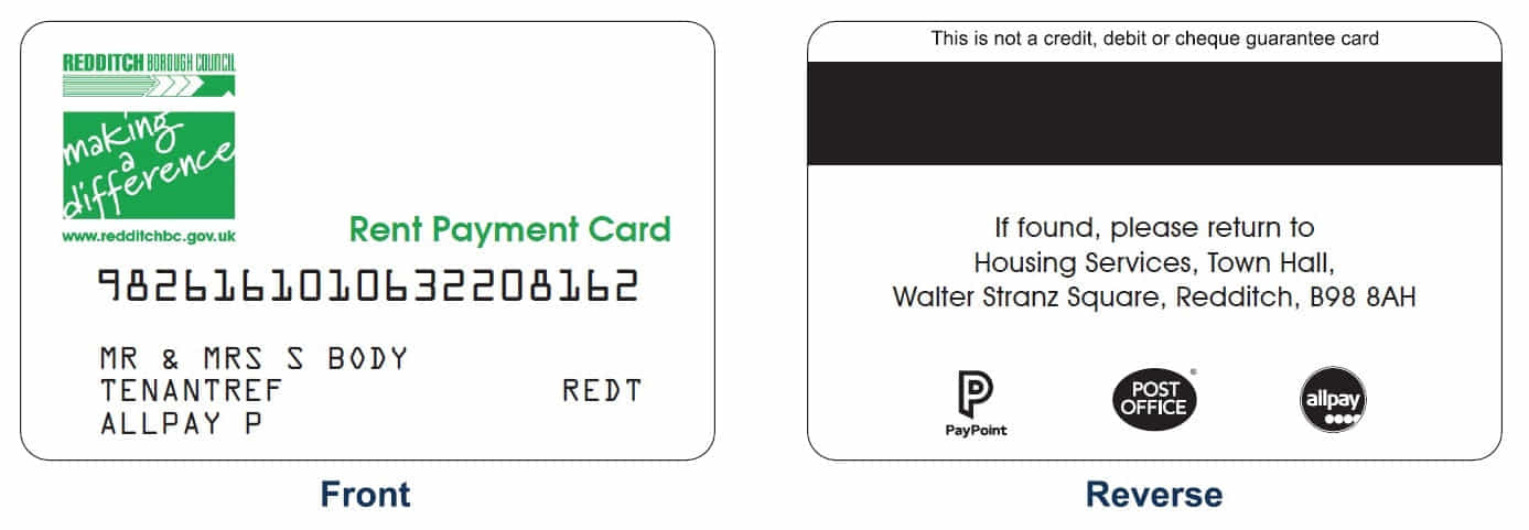 Rent Payment Card Current