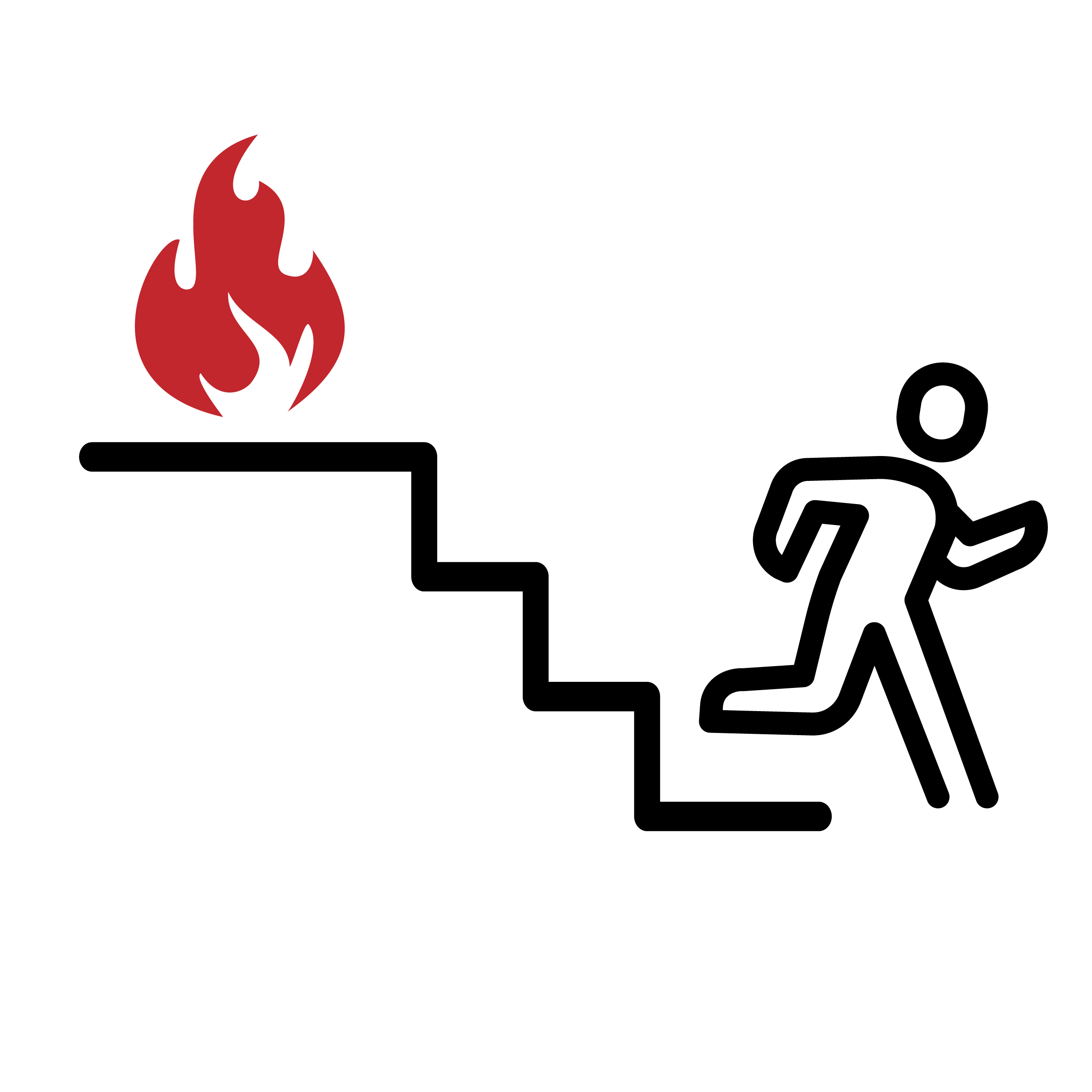 Leave building if there is a fire in a common area