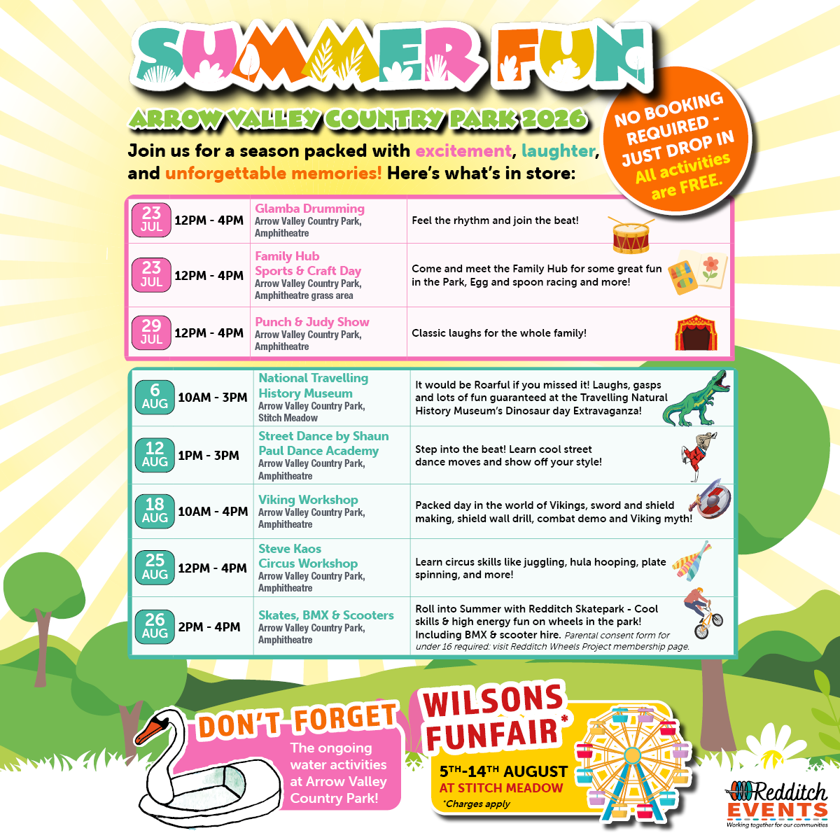 Summer Fun ARROW VALLEY TIMETABLE