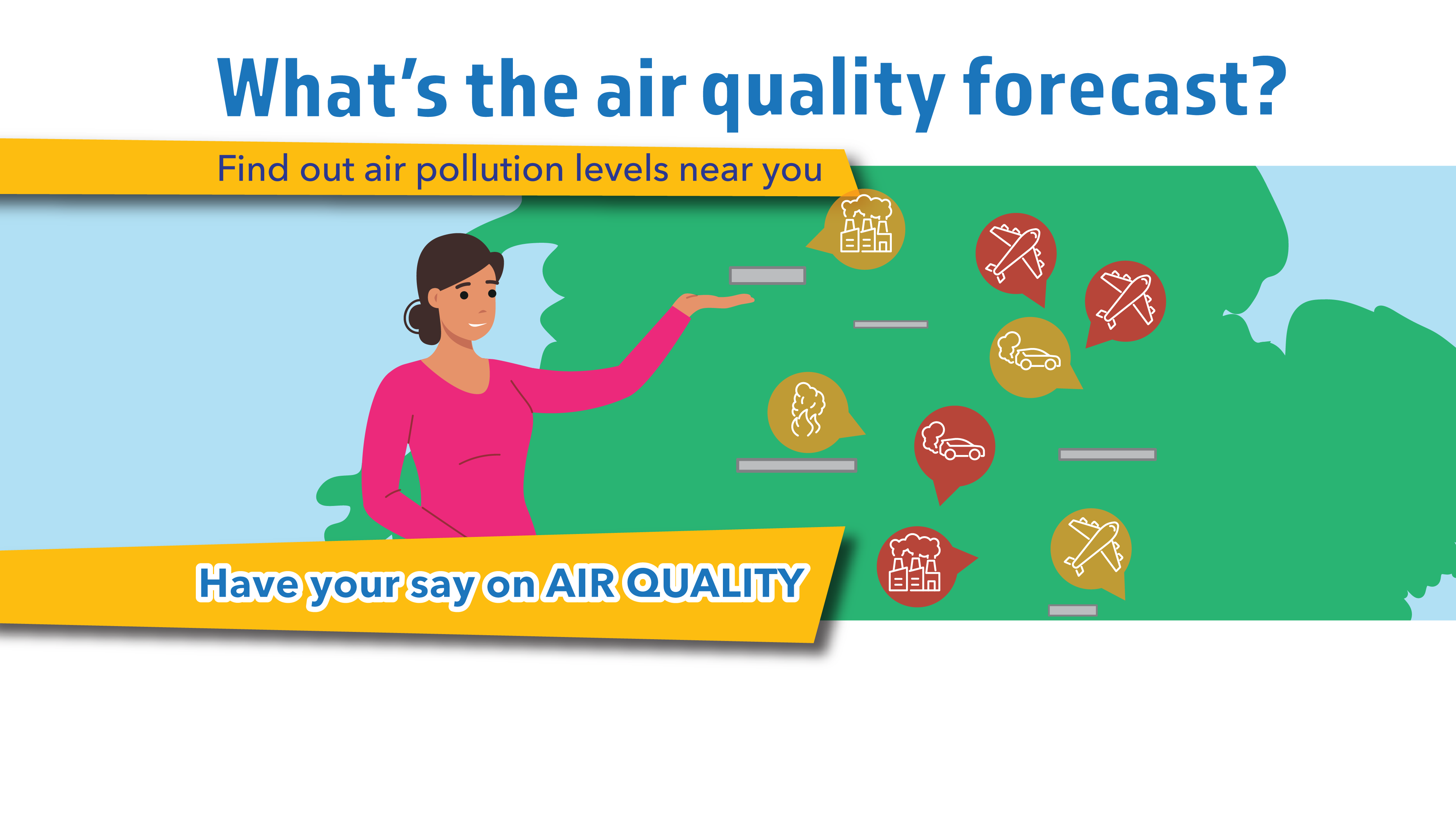 Air quality survey graphic showing air pollution forecast