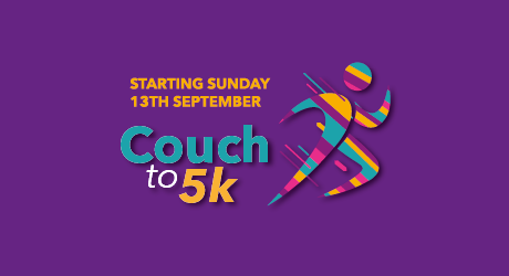 Graphic of a person running with Couch to 5K wording for new sessions