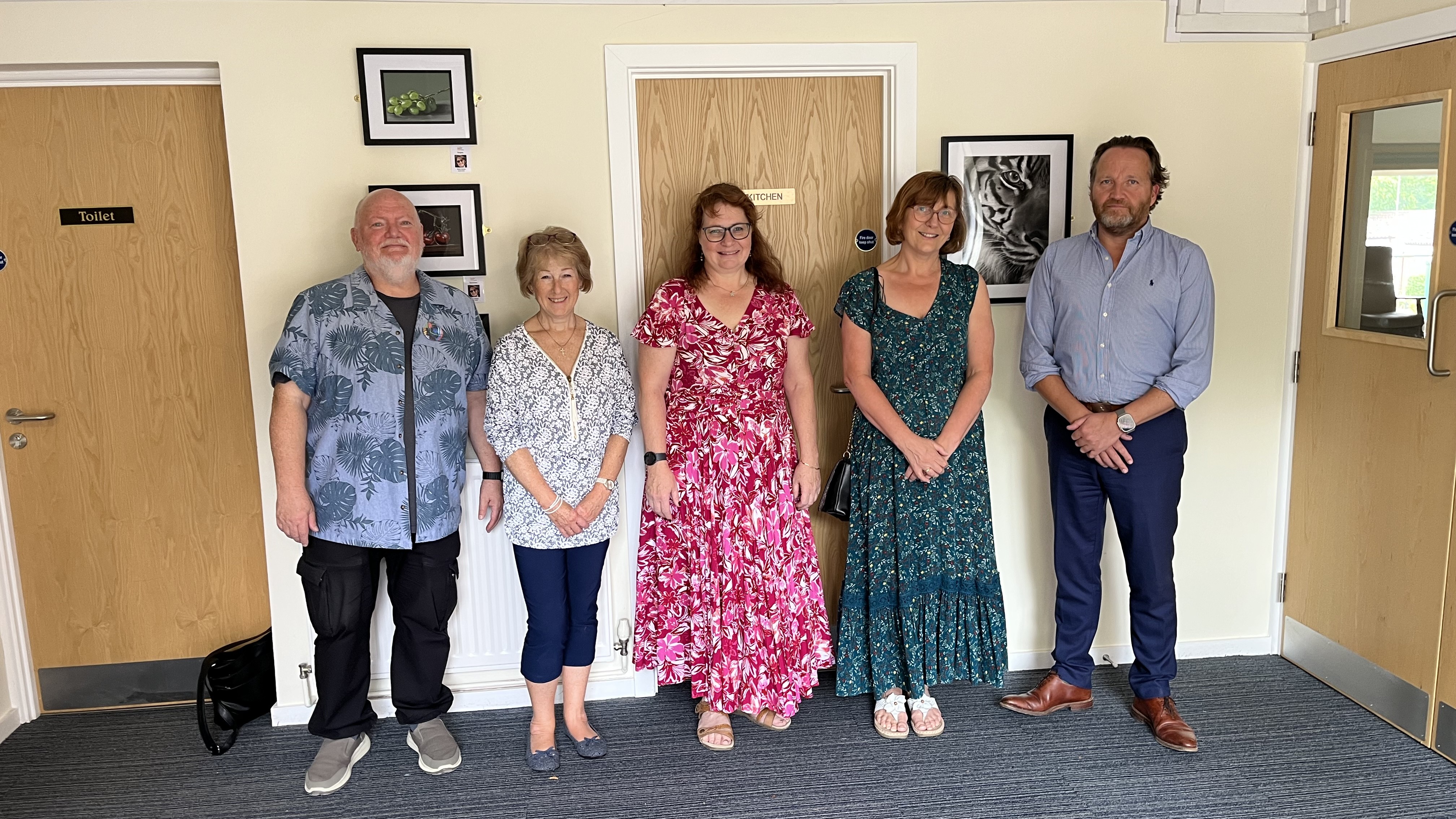 Image of Cllrs Dormer & Barker Smith with local artists involved in Housing Art Project